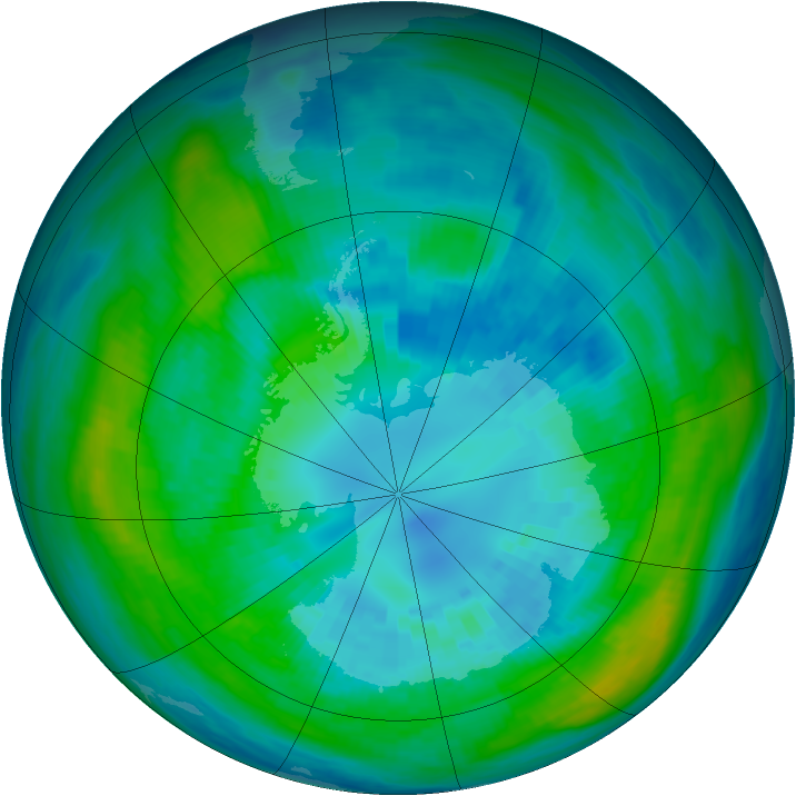 Antarctic ozone map for 08 April 1981